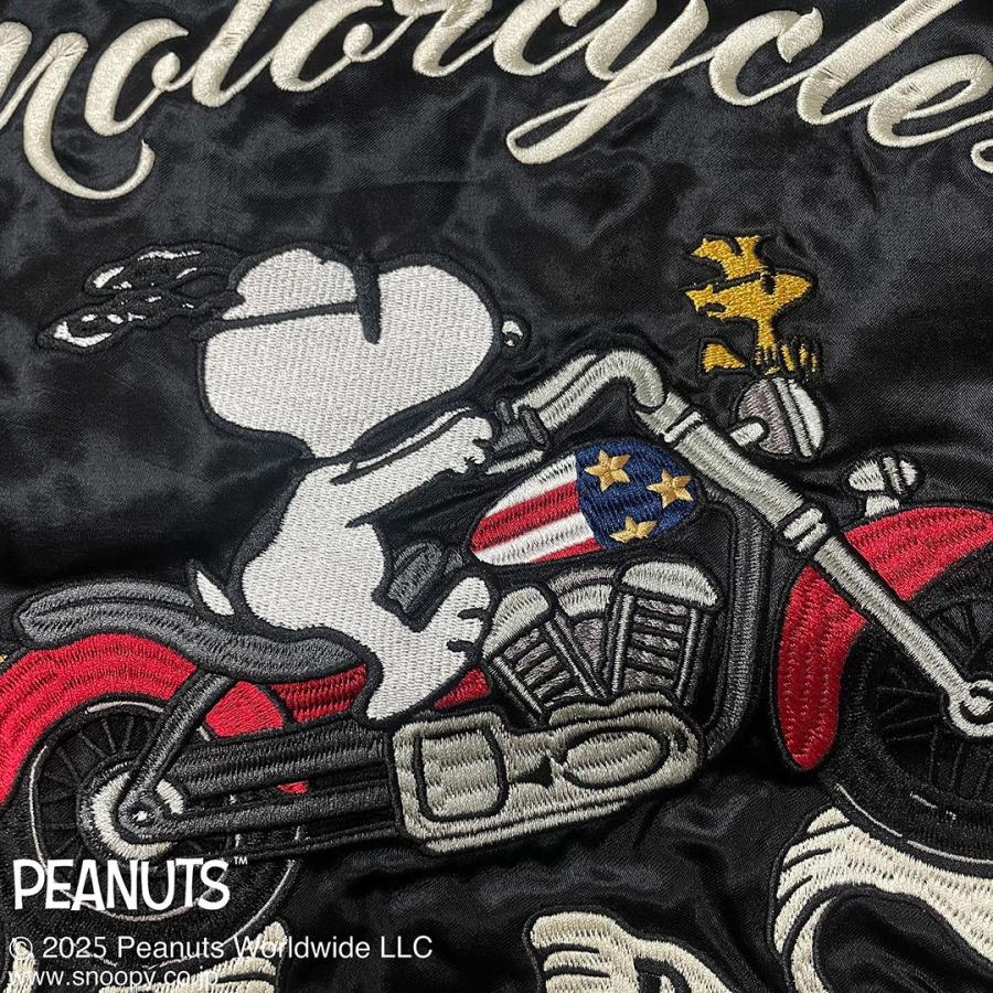 FLAGSTAFFスヌーピー バイク刺繍 スカジャンリバーシブル Flag staff（フラッグスタッフ） SNOOPY×Flag Staff Flying PEANUTS