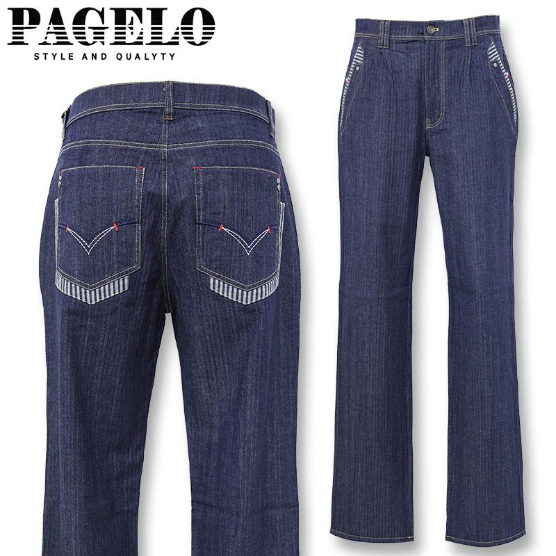 ✨️未使用✨️PAGELO パジェロ 上下セット デニム調 ネイビー L パジェロ デニム ジーンズ 51-5101-07 PAGELO グレー ネイビー パンツ