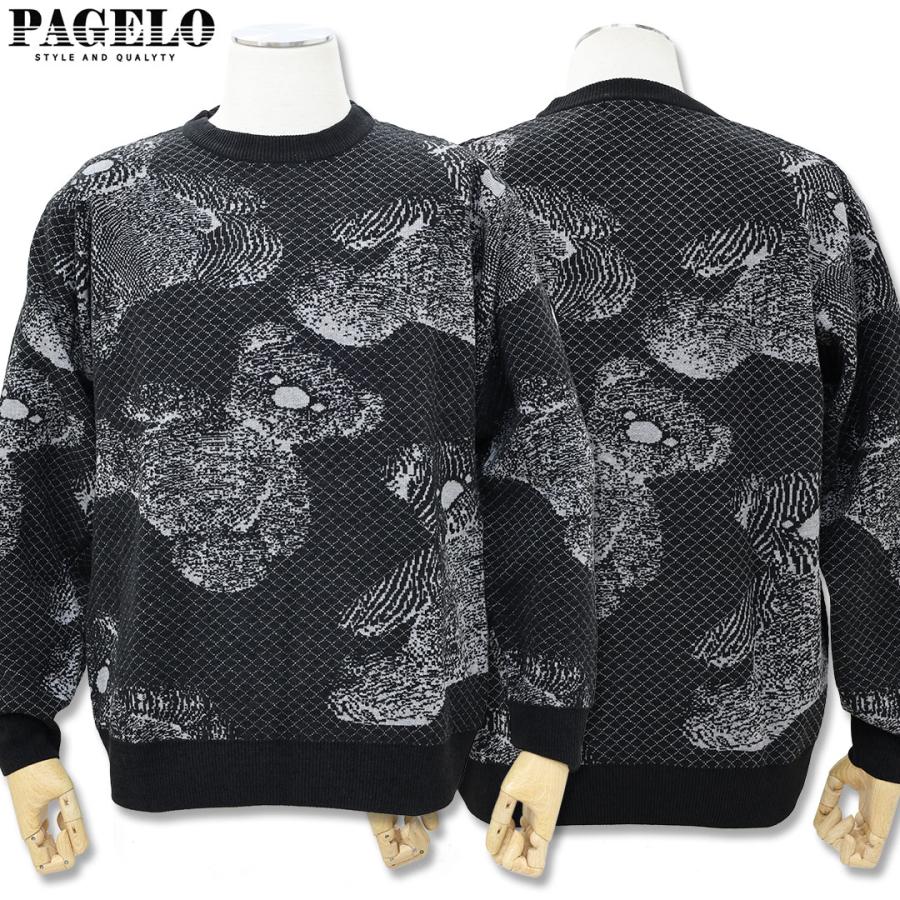 パジェロ PAGELO クマ デザイン クルーネック ニット M L LLサイズ 56