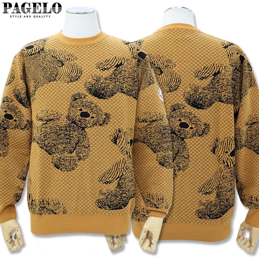 パジェロ PAGELO クマ デザイン クルーネック ニット M L LLサイズ 56