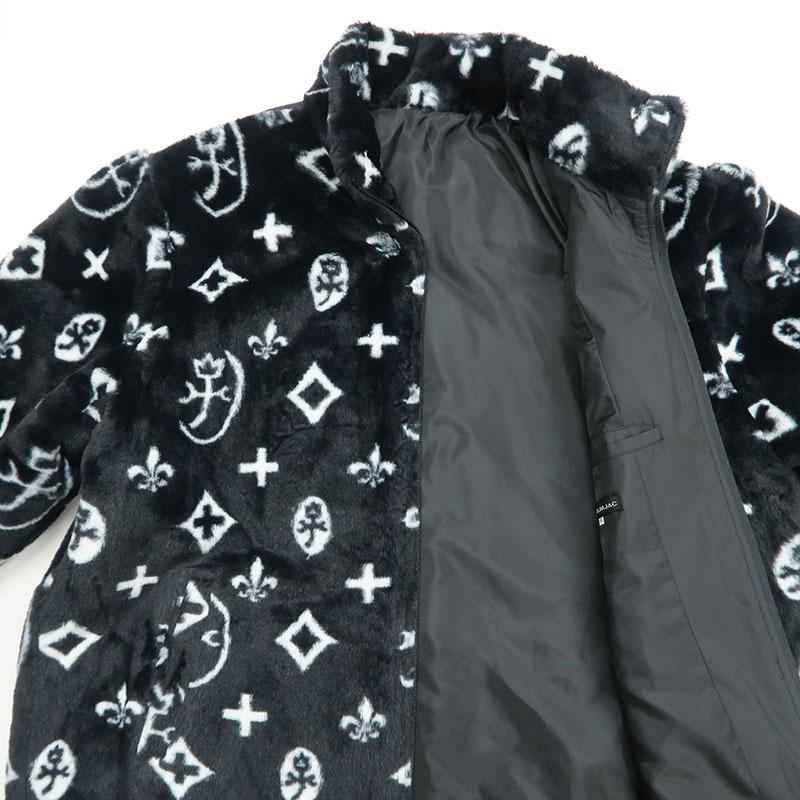 カステルバジャック モノグラムエコファーブルゾン 黒 CASTELBAJAC（カステルバジャック） ファー プリント ブルゾン