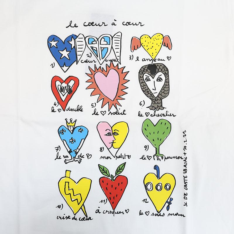 CASTELBAJAC（カステルバジャック） 天竺 ハート柄 半袖 Tシャツ 50 LL