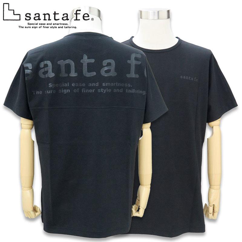 サンタフェ ロゴプリント 半袖Tシャツ 85872 85802 4L santafe メンズ 白 黒 グレー 紺 54 ホワイト ブラック グレー ネイビー｜wanwan｜04