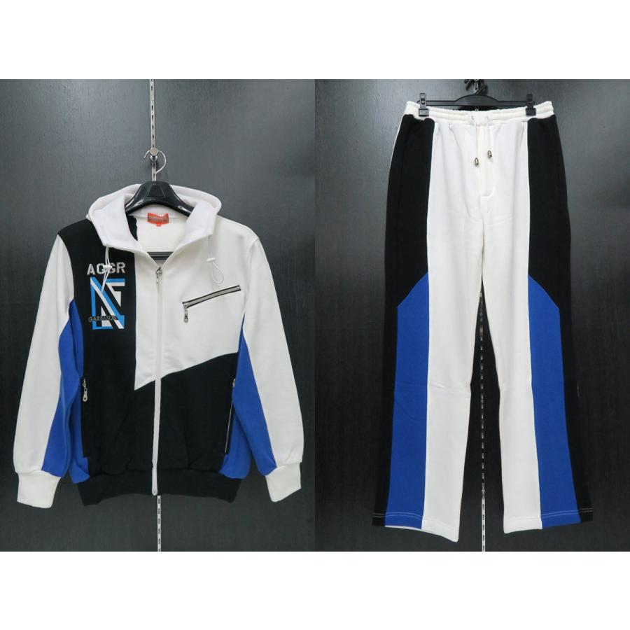 アンジェロガルバス 長袖上下セット 白/青/黒 L 95-6101-03-01 ANGELO  