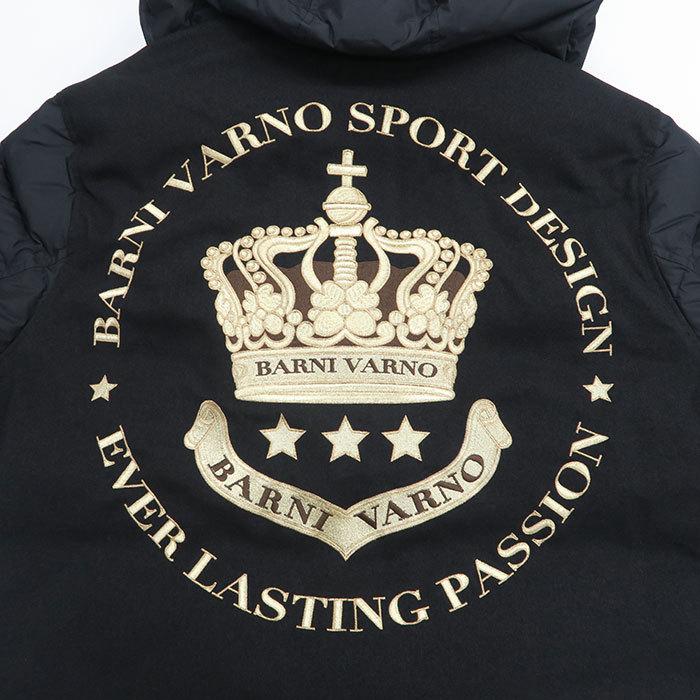 Lサイズ バーニヴァーノ 王冠 ダウンジャケット BAW-KDB4105 BARNI VARNO 21 秋冬 AW 新作 白 黒 ブルゾン クラウン