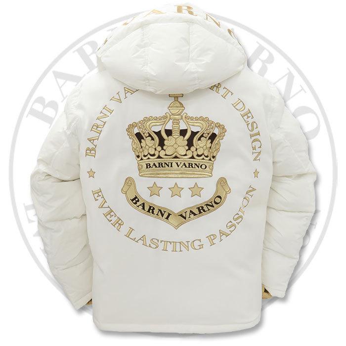 Lサイズ バーニヴァーノ 王冠 ダウンジャケット BAW-KDB4105 BARNI VARNO 21 秋冬 AW 新作 白 黒 ブルゾン クラウン