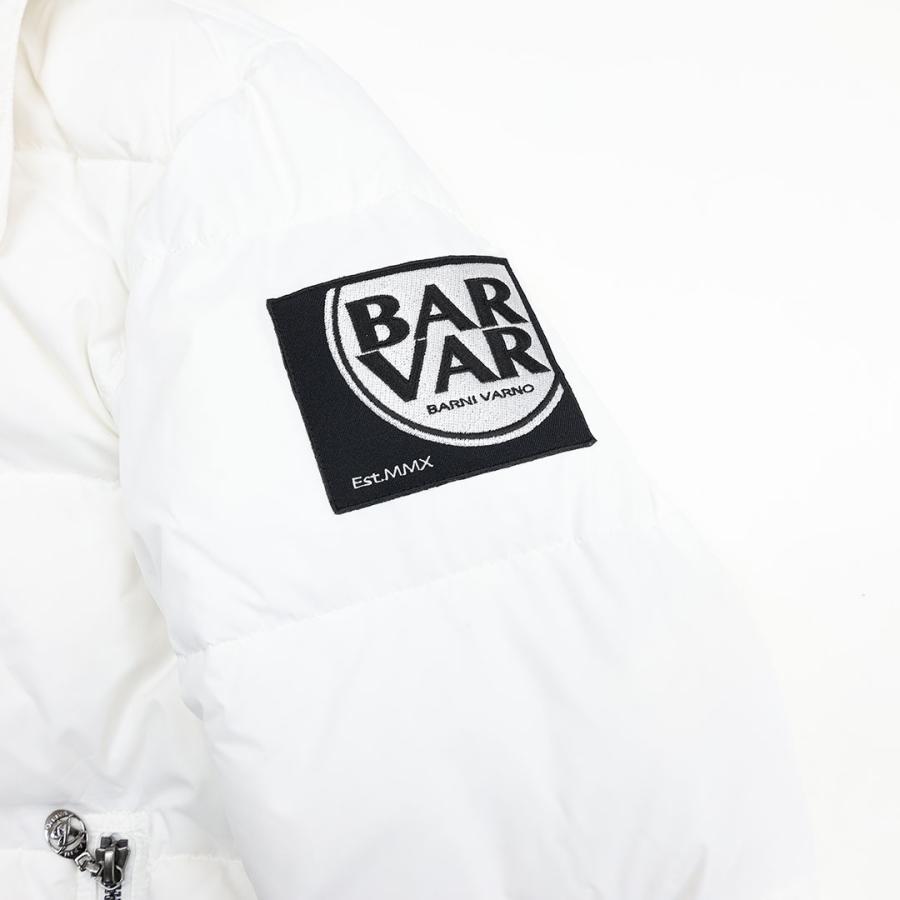 バーニヴァーノ BARNI VARNO ロゴ デザイン ダウンジャケット Lサイズ BAW-LDB4506 ホワイト ブラック ダウン ジャケット アウター 秋冬の画像