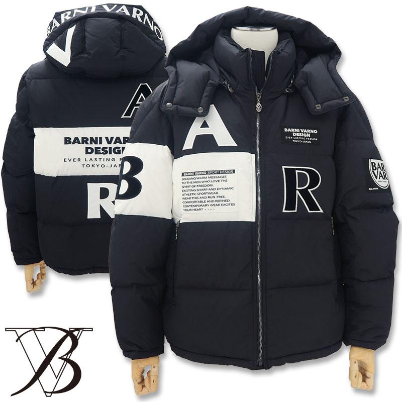 バーニヴァーノ ダウンジャケット Lサイズ BARNI VARNO  BAW-LDB4506 メンズ ブラック ホワイト 黒 白 秋冬の画像