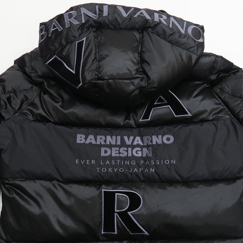 バーニヴァーノ ダウンジャケット Lサイズ BARNI VARNO  BAW-LDB4506 メンズ ブラック ホワイト 黒 白 秋冬の画像