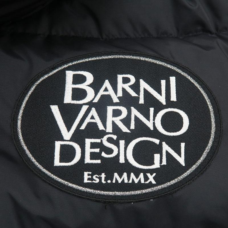 バーニヴァーノ ダウンジャケット ジップアップパーカー リバーシブル Lサイズ 黒/赤文字 BAW-LDB4515 BARNI VARNO ブラック レッドの画像