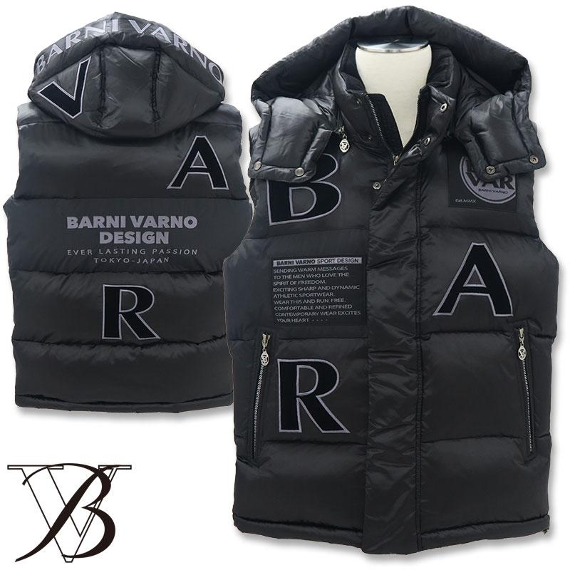 美品◎BARNI VARNO バーニヴァーノ ダウンベスト ワッペン フード付き BARNI VARNO（バーニヴァーノ） (L) 40%OFF ダウンベスト 24-25新作