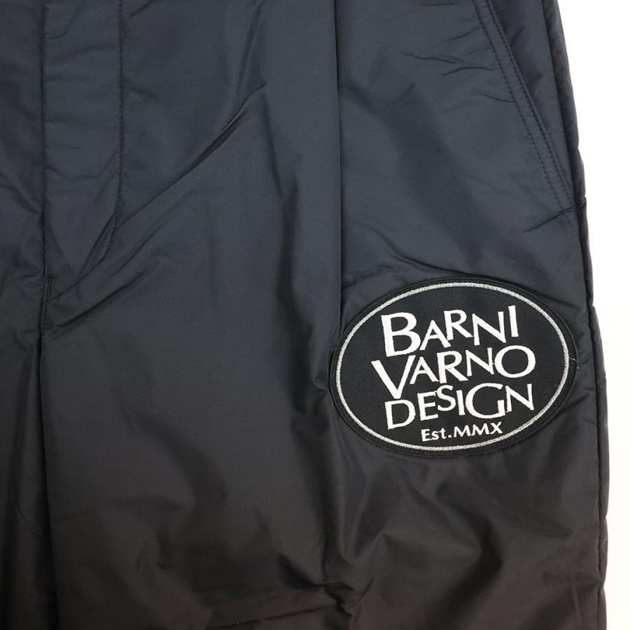 バーニヴァーノ BARNI VARNO 中綿入り ナイロン パンツ Lサイズ ブラック 09 BAW-LPC4567 ロゴ シャカシャカ 中綿 パンツ ズボン メンズ