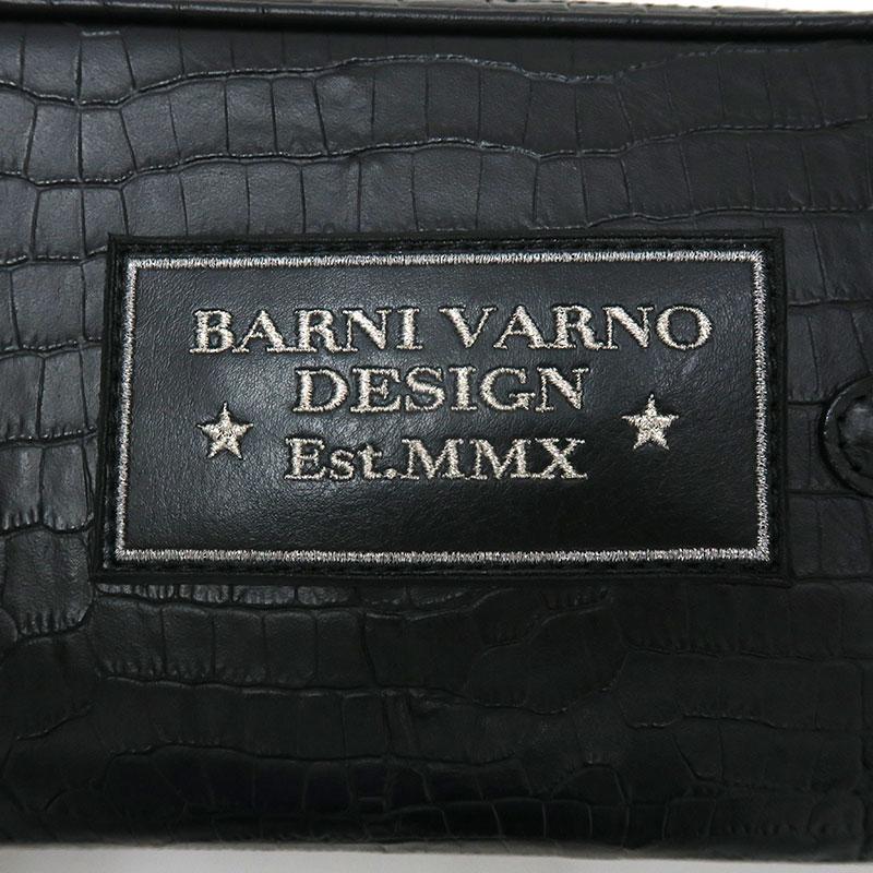 バーニヴァーノ BVメタルロゴ クロコ型押し セカンドバッグ 黒 BARNI VARNO BAW-MBG4896 メンズ ブラック  新作 クロコダイル｜wanwan｜08