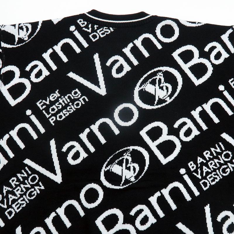 バーニヴァーノ BarniVarnoロゴセーター 秋冬 LL サイズ 黒 白 BARNI VARNO BAW-MSW4817 ニット 新作 ブラウン  ホワイト