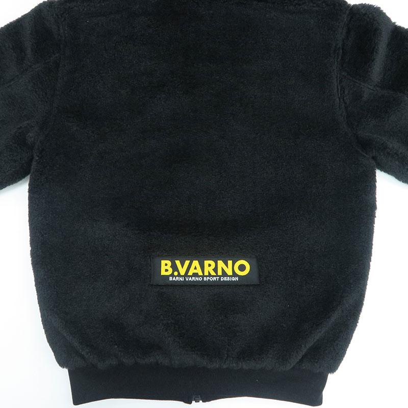 BARNI VARNO（バーニヴァーノ） BVロゴ AP刺しゅう ボアファー ジップ