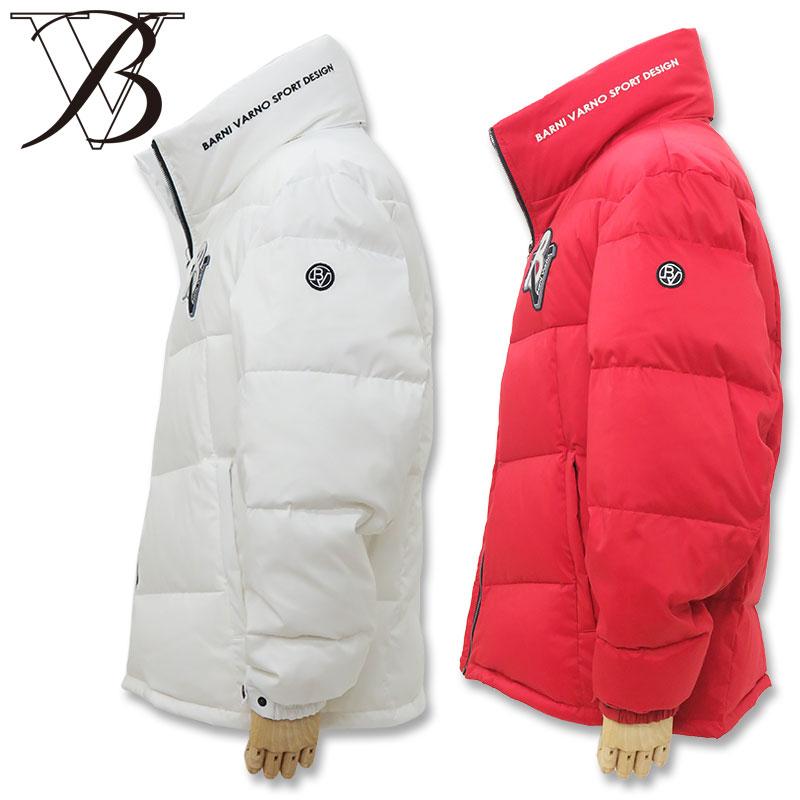 バーニヴァーノ BVロゴ ダウン ジャケット Lサイズ BAW-NDB5105-L ホワイト 01 レッド 45  BARNI VARNO 24AWの画像