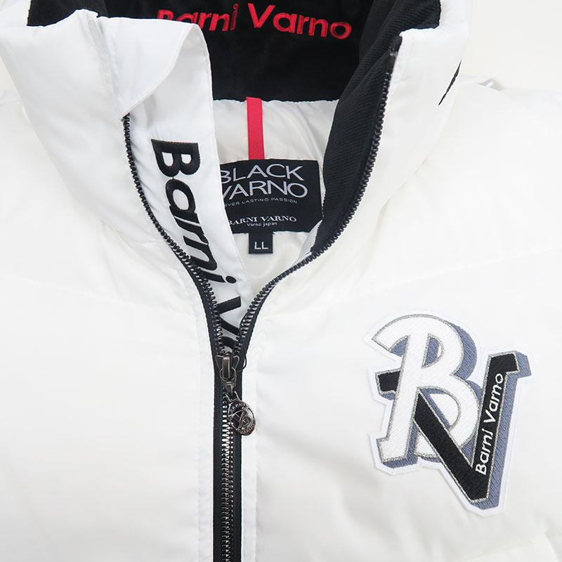 バーニヴァーノ BVロゴ ダウン ジャケット Lサイズ BAW-NDB5105-L ホワイト 01 レッド 45  BARNI VARNO 24AWの画像