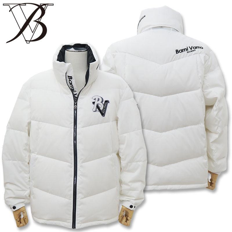 バーニヴァーノ BVロゴ ダウン ジャケット LLサイズ BAW-NDB5105-LL ホワイト 01 レッド 45  BARNI VARNO 24AWの画像