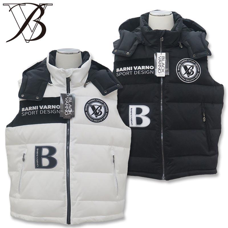BARNI VARNO（バーニヴァーノ） ロゴAPレザー 刺しゅう ダウンベスト