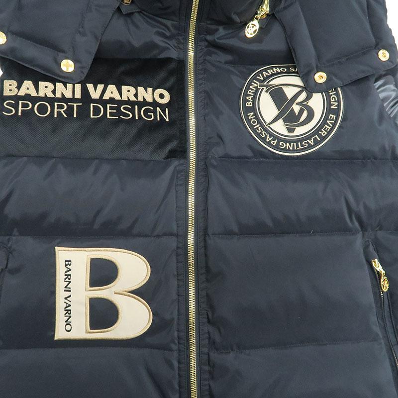30％OFF／バーニヴァーノ ブラックデザイン ダウン ベスト LLサイズ 
