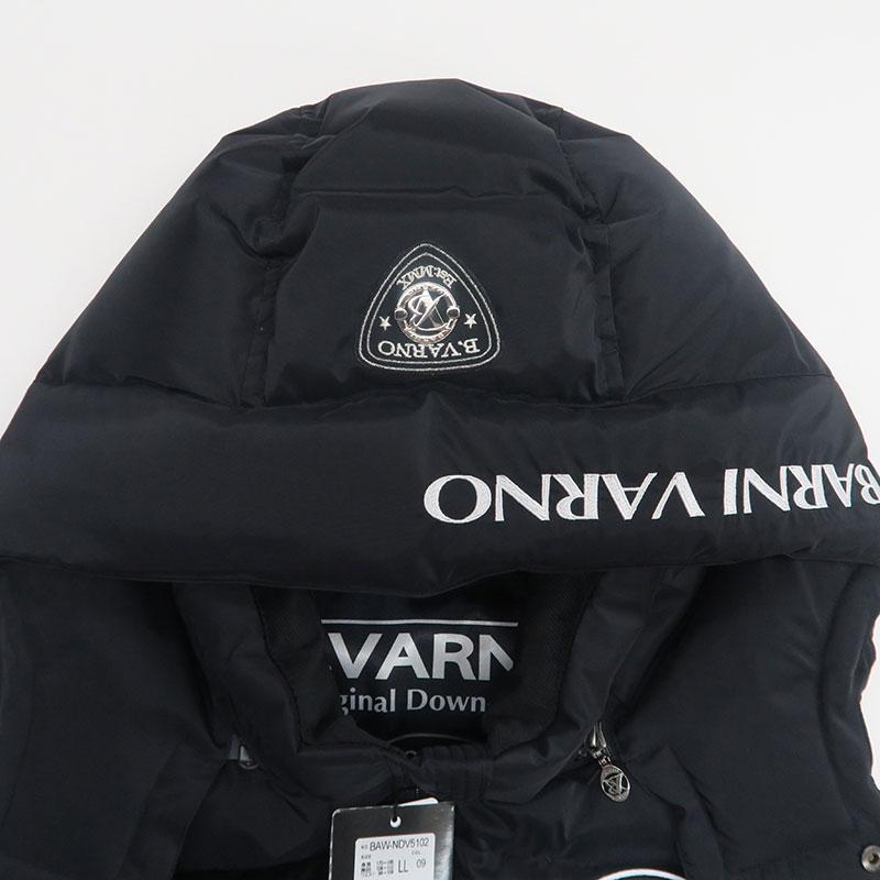 バーニヴァーノ ロゴAPレザー 刺しゅう ダウンベスト LLサイズ BAW-NDV5102-LL ホワイト ブラック  BARNI VARNO 24AWの画像