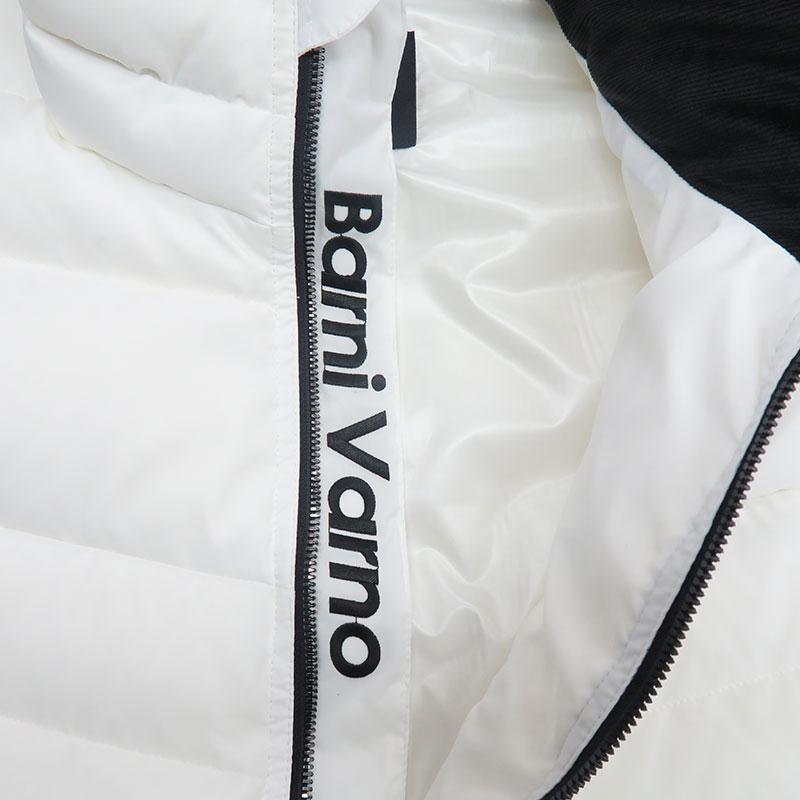 バーニヴァーノ BVロゴ ダウン ベスト Lサイズ BAW-NDV5104-L ホワイト 01 レッド 45  BARNI VARNO 24AWの画像