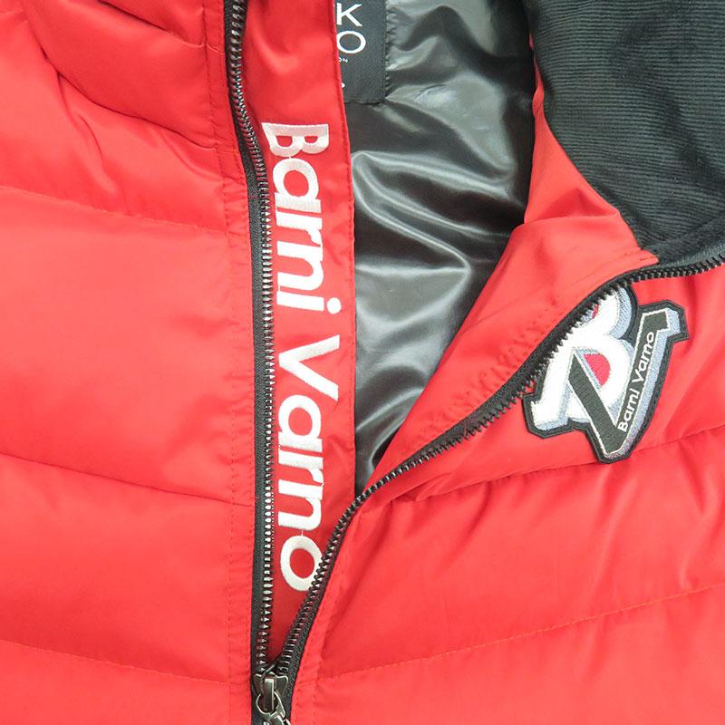 バーニヴァーノ BVロゴ ダウン ベスト LLサイズ BAW-NDV5104-LL ホワイト 01 レッド 45  BARNI VARNO 24AWの画像