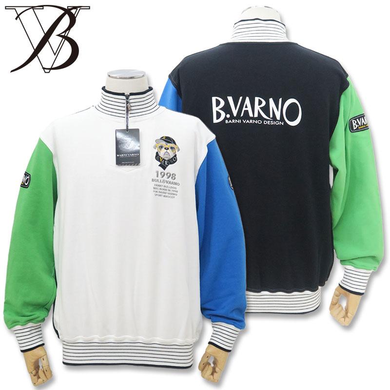 BARNI VARNO（バーニヴァーノ） パグ刺しゅう ハーフジップ トレーナー 