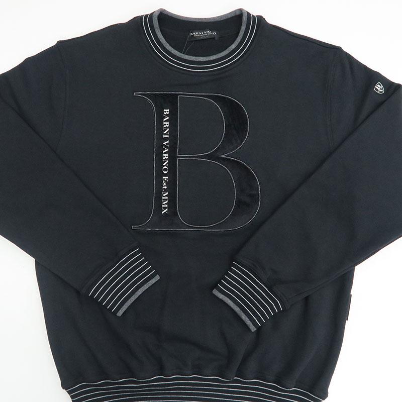 バーニヴァーノ Bロゴ レーザー スウェット トレーナー Lサイズ ホワイト 01 ブラック 09 BARNI VARNO BAW-NST5140s-L スエット 24AW_9