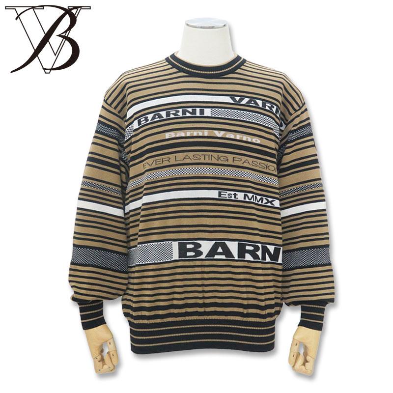 BARNI VARNO（バーニヴァーノ） ボーダーロゴ 刺しゅう ジャガード 