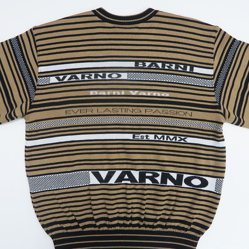 BARNI VARNO（バーニヴァーノ） ボーダーロゴ 刺しゅう ジャガード 