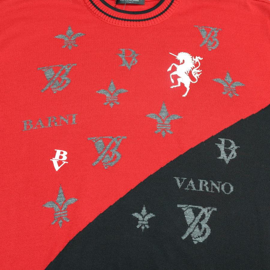 バーニヴァーノ BARNI VARNO BVジャガード＆ユニコーン刺しゅうクルー 