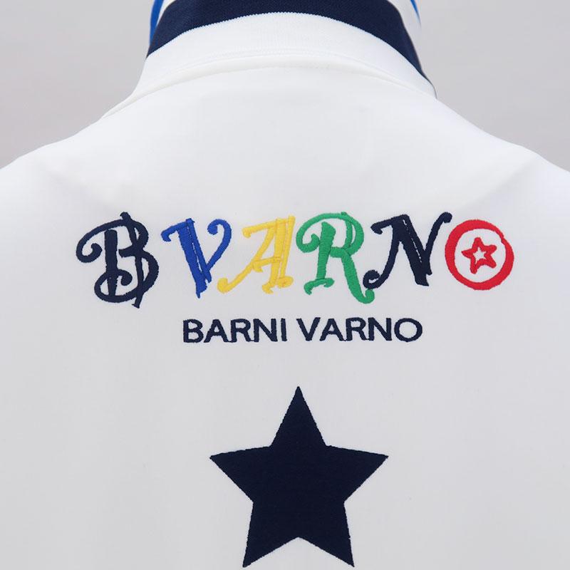 バーニヴァーノ 刺繍入り トラックジャケット 春夏 LL サイズ 白 01 BARNI VARNO BSS-MST4743 ホワイト ブルゾン ジップアップの画像