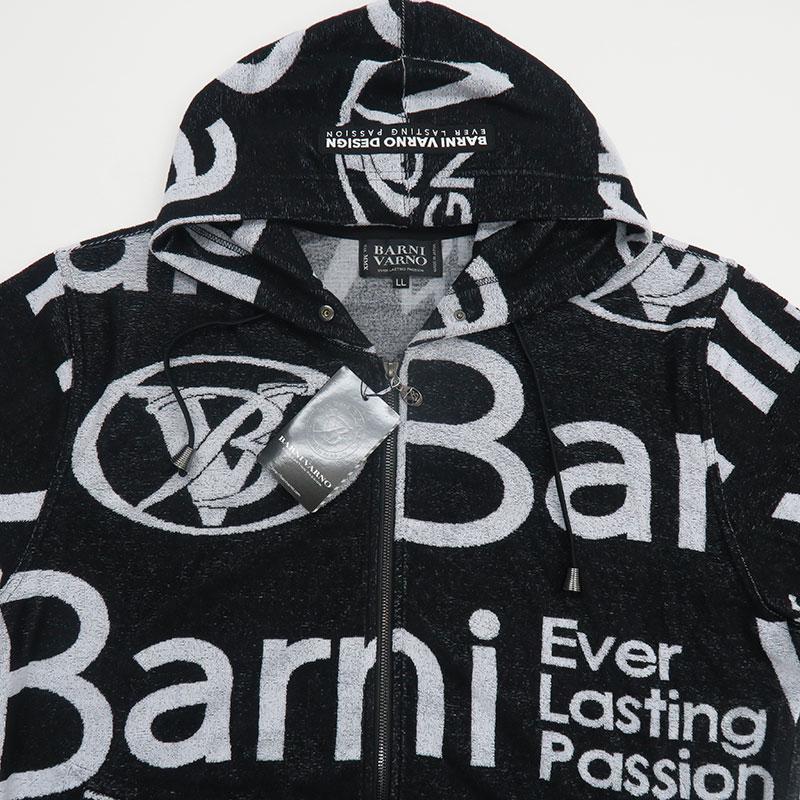 BARNI VARNO（バーニヴァーノ） ロゴパイル ジップアップパーカー LL 
