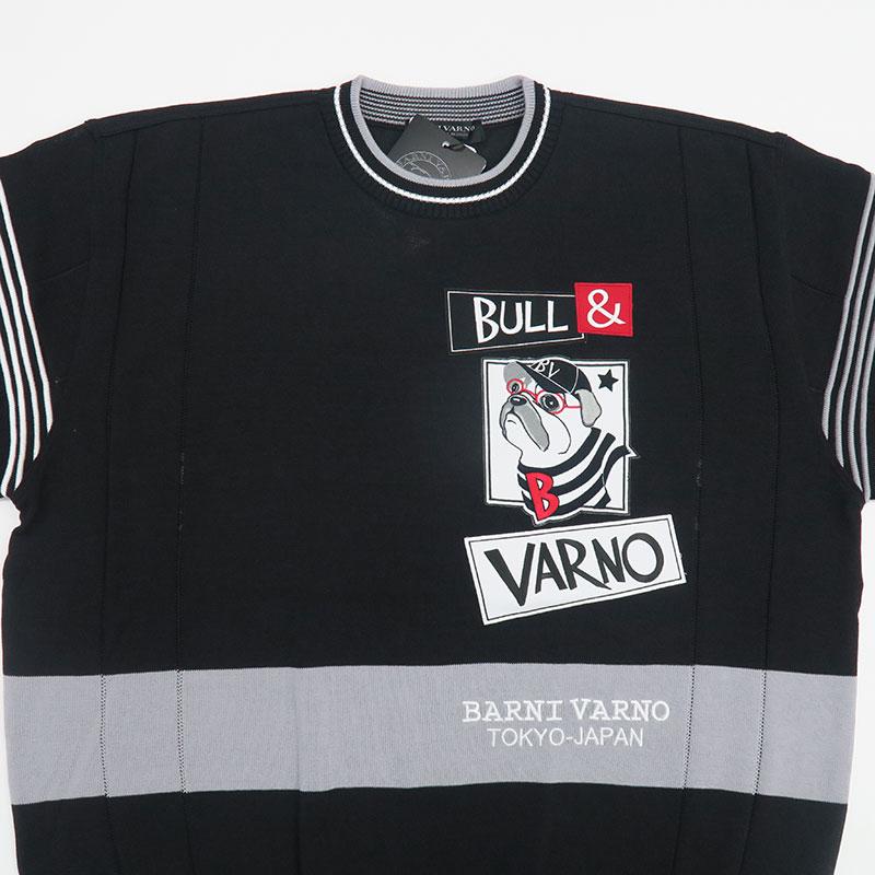 バーニヴァーノ 半袖セーター Lサイズ 黒 BARNI VARNO 新作 BSS 