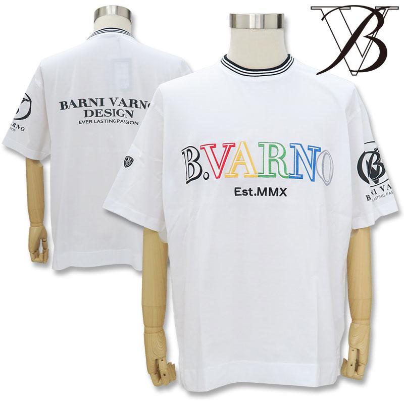 バーニヴァーノ ロゴ入り 半袖Tシャツ 春夏 L サイズ 白 01 BARNI 