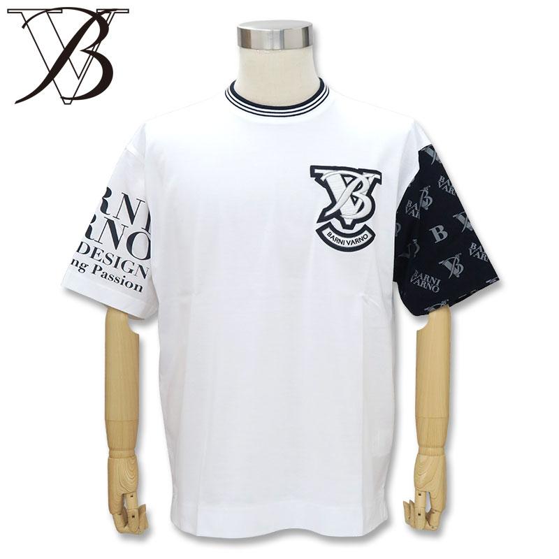 バーニヴァーノ ロゴ入り 半袖Tシャツ 春夏 L サイズ 白 01 BARNI 