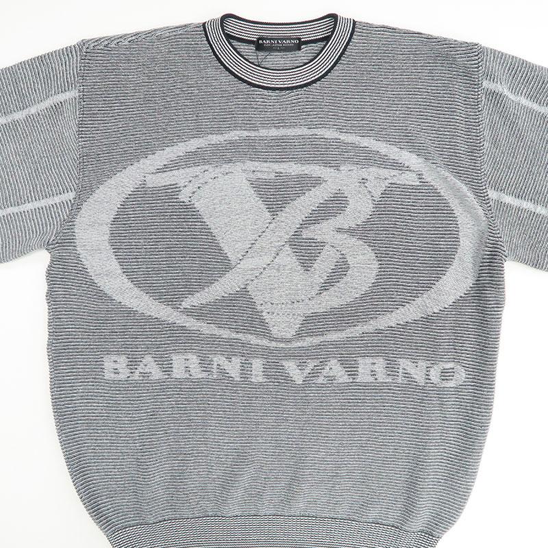 BARNI VARNO（バーニヴァーノ） BV柄 長袖セーター LLサイズ グレー