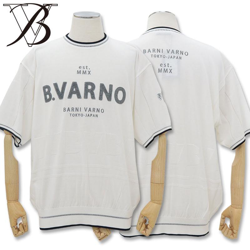 BARNI VARNO（バーニヴァーノ） 刺しゅう クルーネック 半袖サマー 