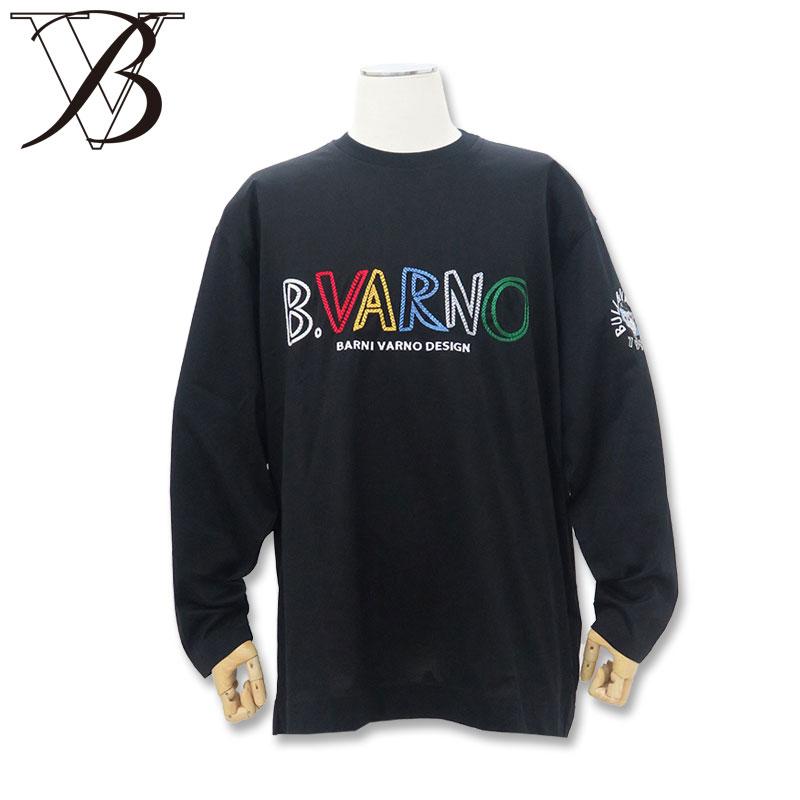 BARNI VARNO バーニヴァーノ BVロゴ 刺しゅう 長袖 Tシャツ 3L