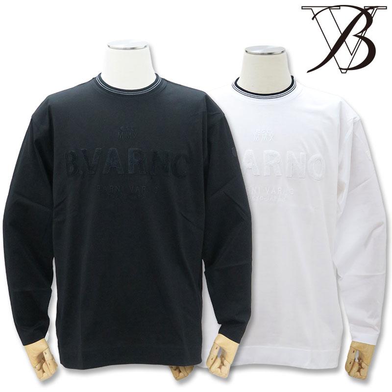 ■BARNI VARNO 長袖Tシャツ L サガラ刺繍 ロンT バーニヴァーノ■ BARNI VARNO（バーニヴァーノ） サガラ刺繍 ロゴ 長袖Tシャツ LL