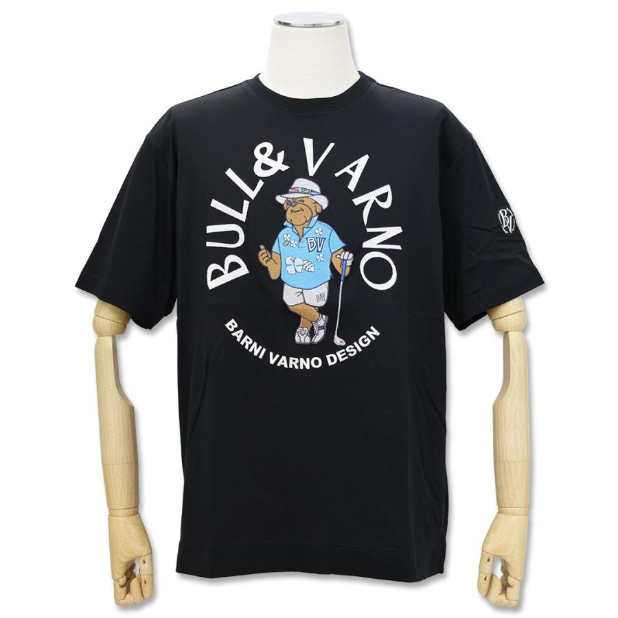 BARNI VARNO（バーニヴァーノ） 天竺 ブルドッグ刺しゅう 半袖 Tシャツ 