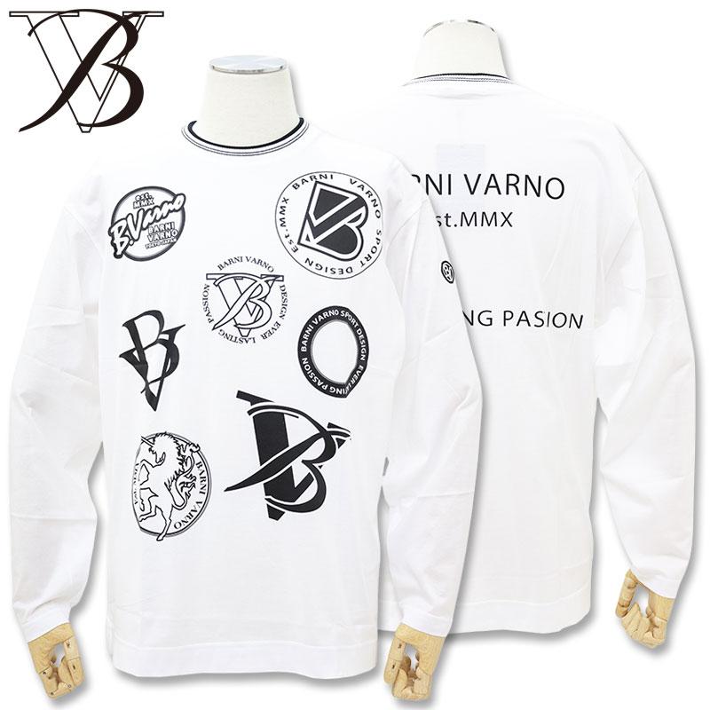 BARNI VARNO（バーニヴァーノ） ブランドマーク 飛び柄 プリント 長袖