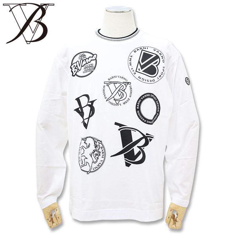 BARNI VARNO（バーニヴァーノ） ブランドマーク 飛び柄 プリント 長袖