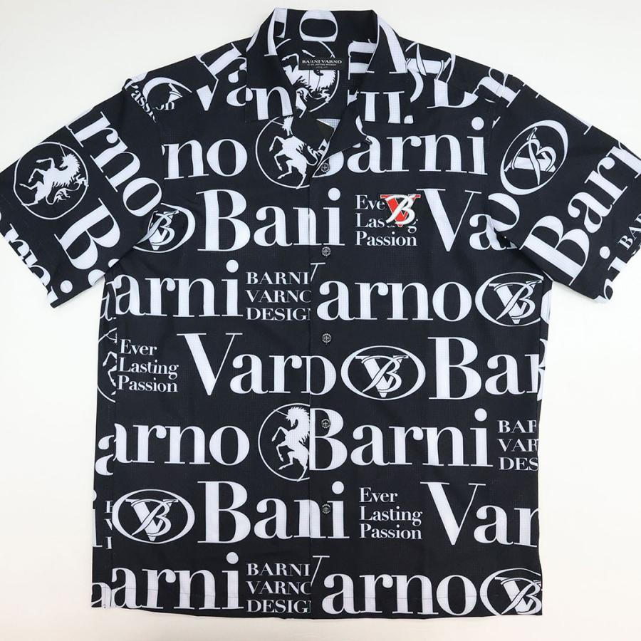 ＼新作10％OFF／バーニヴァーノ BARNI VARNO ロゴ柄 プリント オープン シャツ ＆ ショーツ セットアップ  Lサイズ BSS-PHS5547 BSS-PSH5548 日本製 26SSの画像