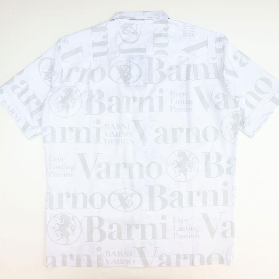 ＼新作10％OFF／バーニヴァーノ BARNI VARNO ロゴ柄 プリント オープン シャツ ＆ ショーツ セットアップ  Lサイズ BSS-PHS5547 BSS-PSH5548 日本製 26SSの画像