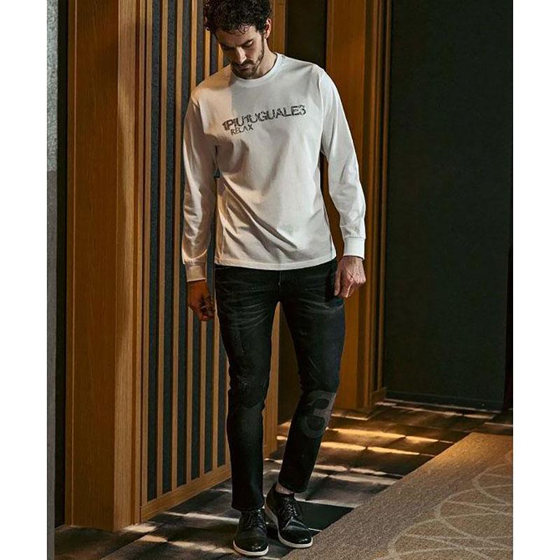 1PIU1UGUALE3 RELAX スパークリング ロゴ ロング Tシャツ UST-24069  