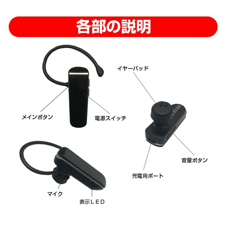 TBM07K Bluetooth Ver.4.1ヘッドセット 車載充電器付 ハンズフリー