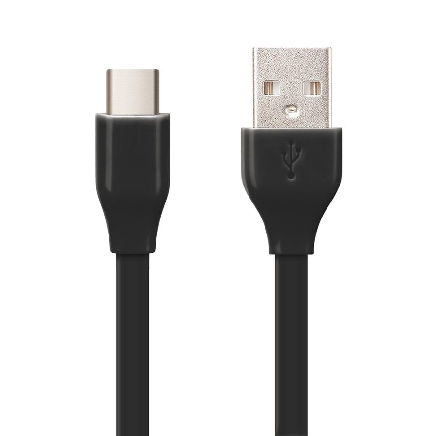 USB Type-A to Type-C ケーブル ブラック USB Type-C Type-A コネクタ USBフラットケーブル 15cm : WAOショップ