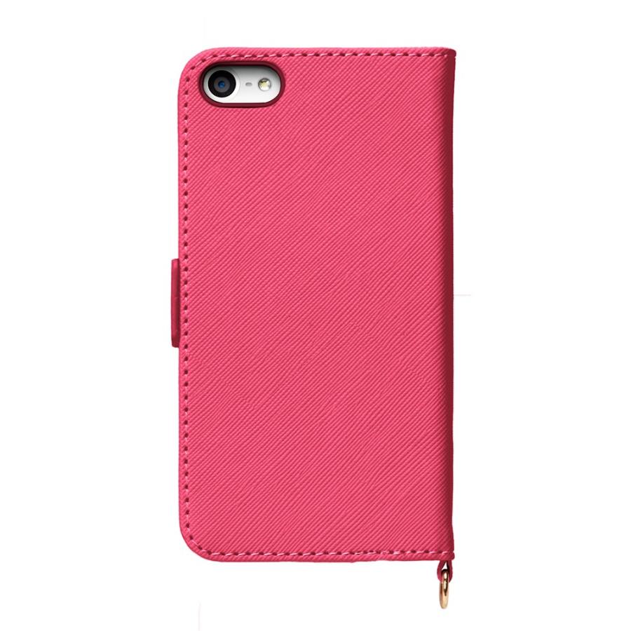 iPod touch及び フリップカバーケース レッド iPod touch 第5世代 第6世代 フリップカバー リボン iPodケース